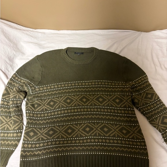 Banana Republic Other - Banana Republic Men's Green Geometric Crewneck Sweater